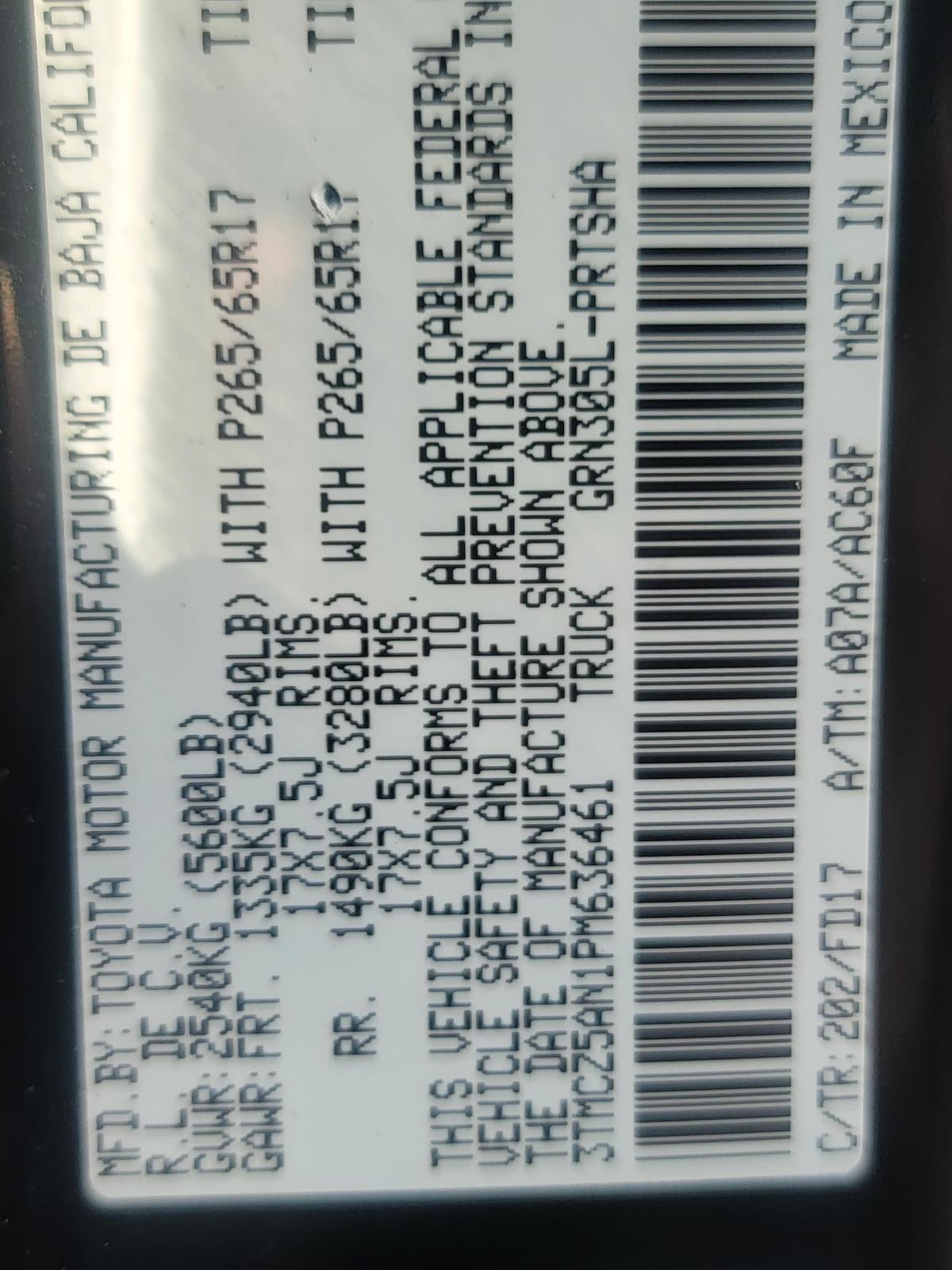 2023 Toyota Tacoma 4WD TRD Sport