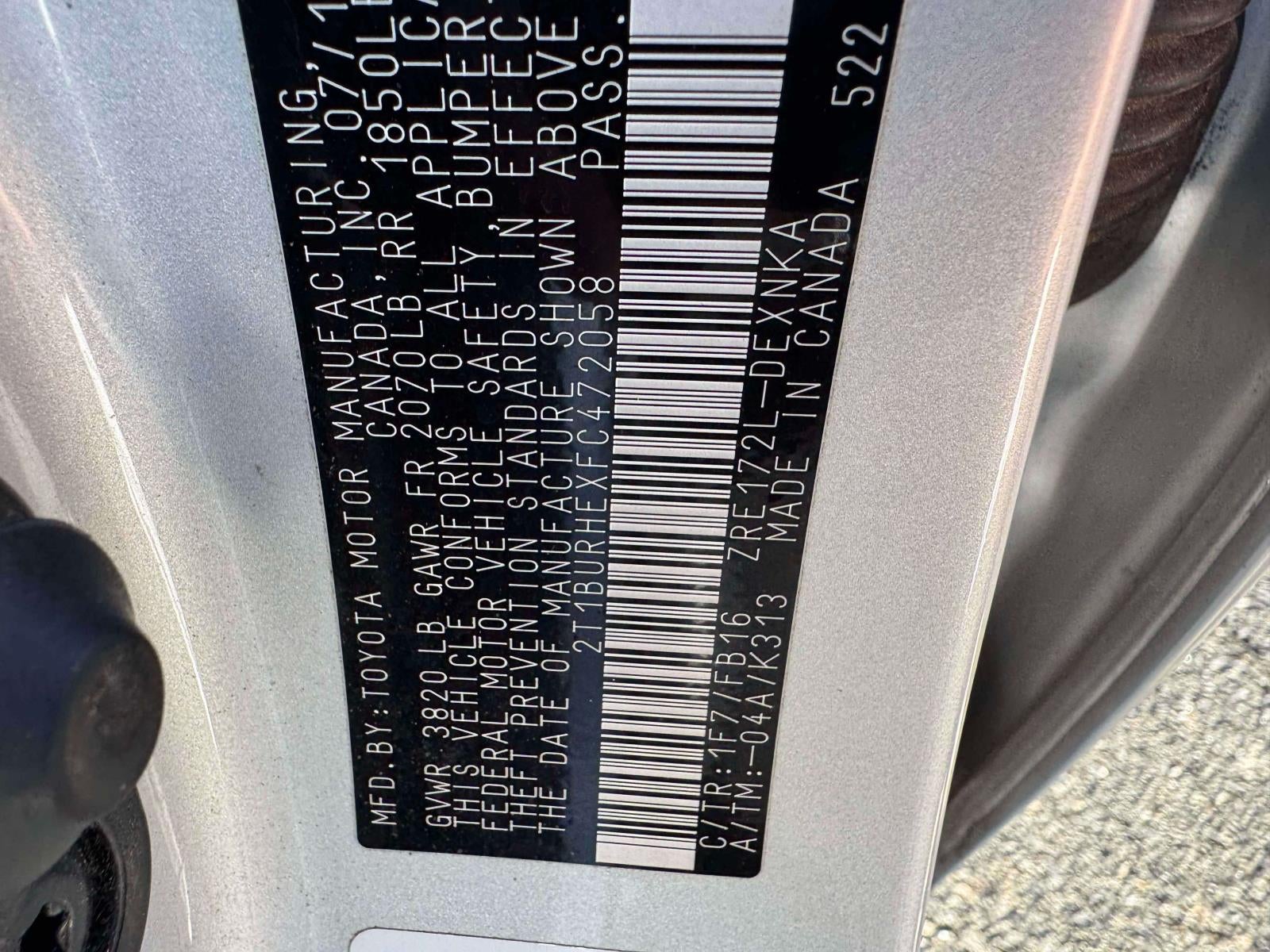 2015 Toyota Corolla 4dr Sdn CVT LE (Natl)