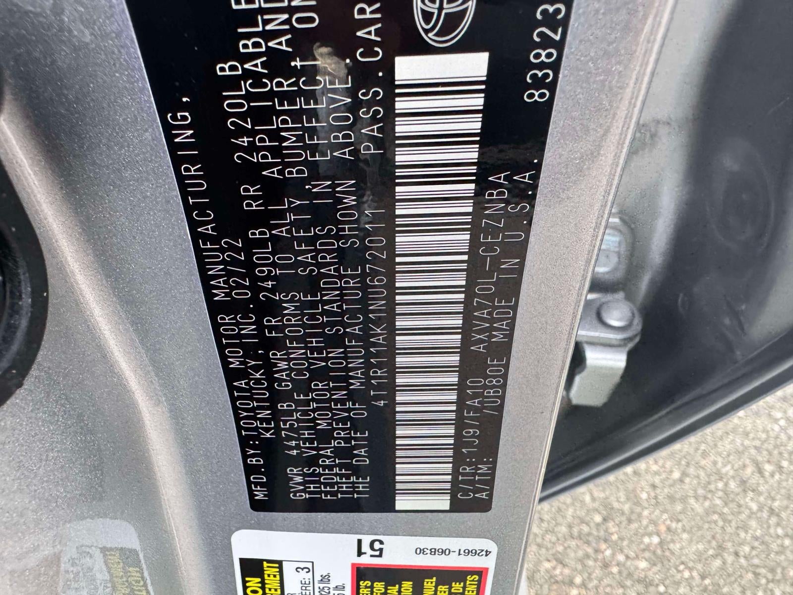 2022 Toyota Camry LE Auto (Natl)