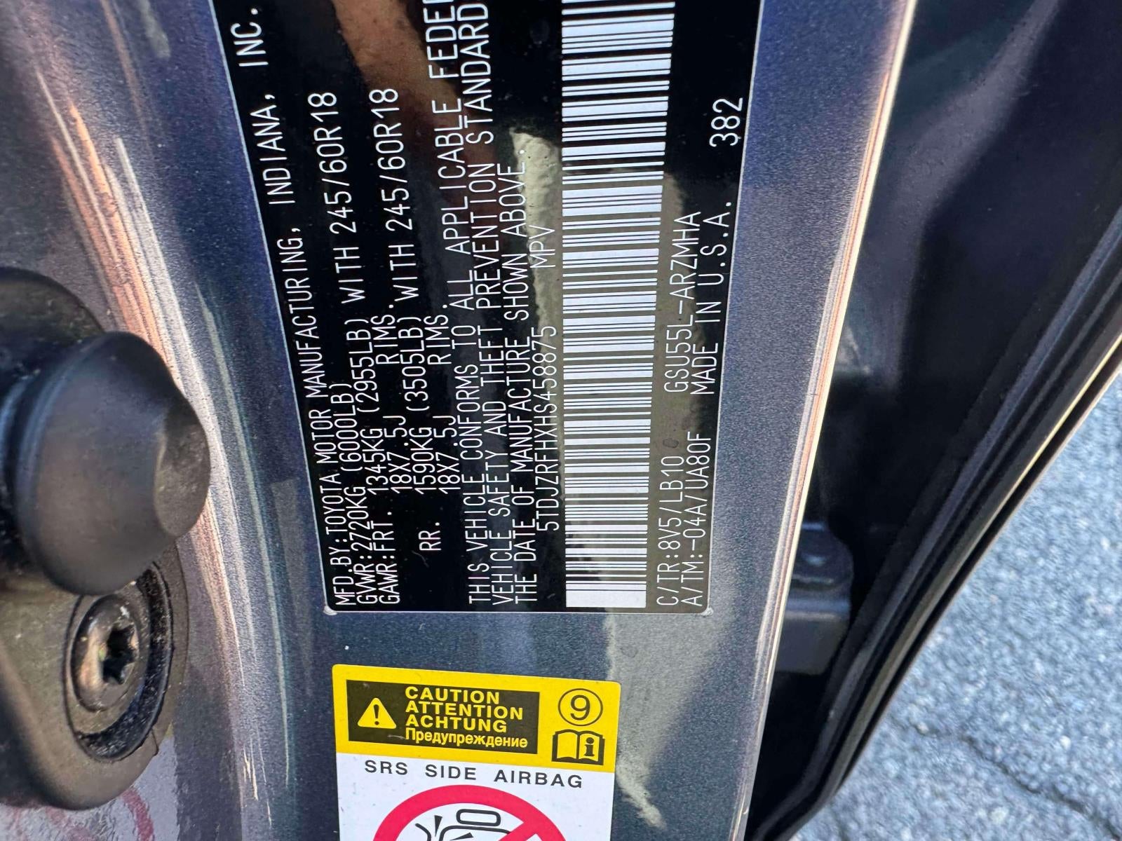 2017 Toyota Highlander XLE V6 AWD (Natl)