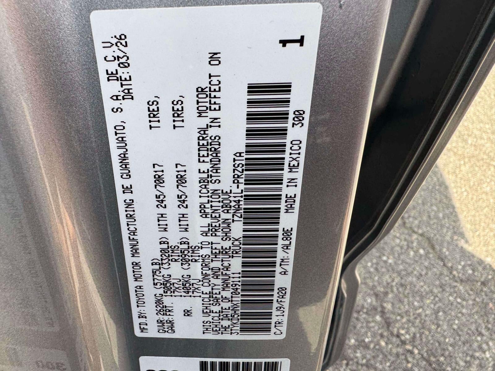2026 Toyota Tacoma 2WD SR